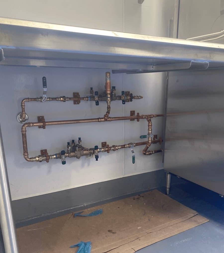 Copper backflow prevention and manifold plumbing by Lucas Plumbing, MetroWest MA