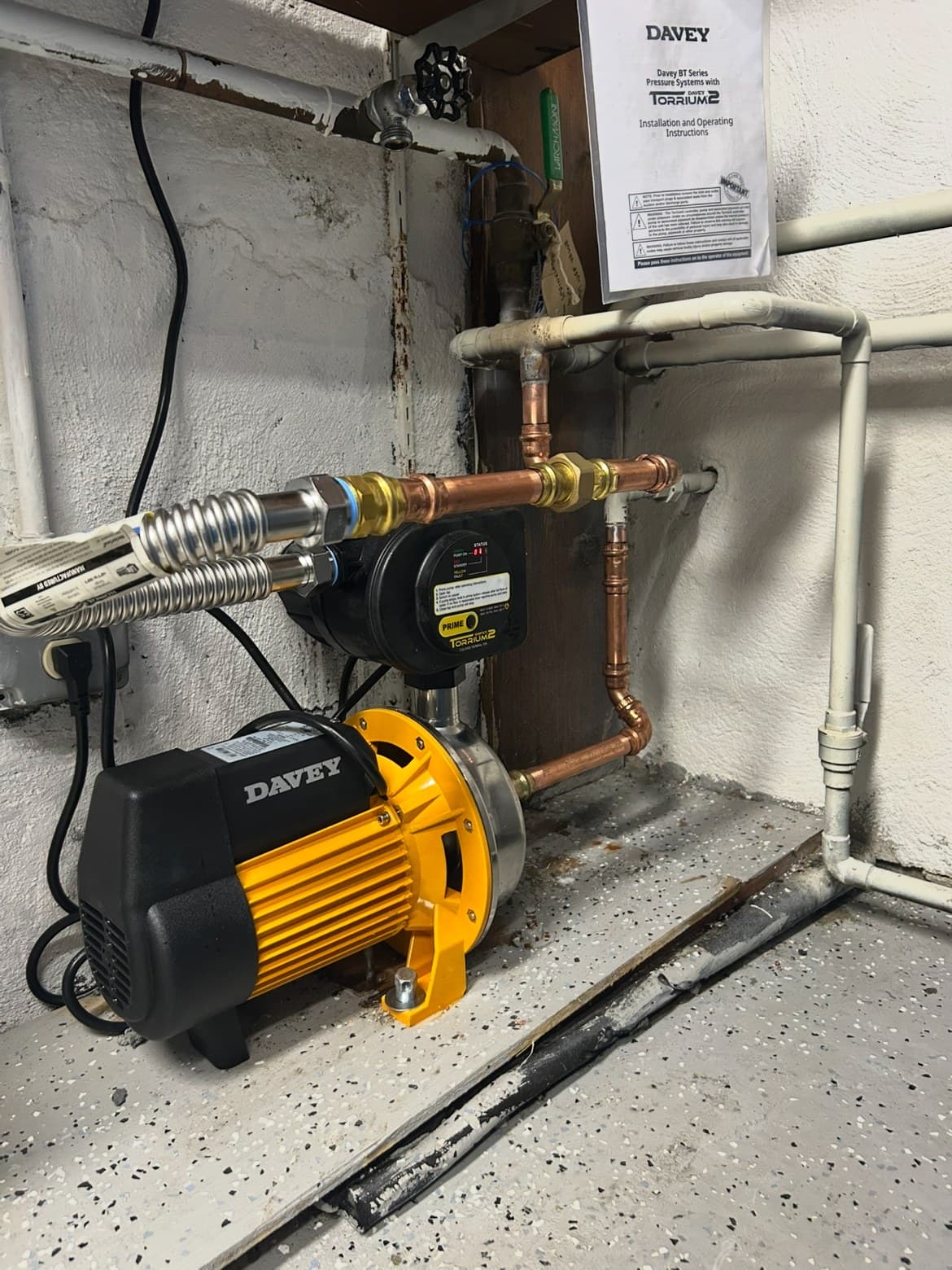 Davey Torrium2 pressure booster pump system installed by Lucas Plumbing, greater Boston