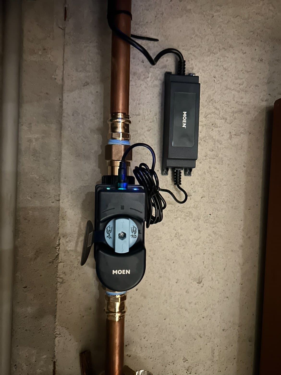Moen Flo smart water shutoff valve installation by Lucas Plumbing, MetroWest MA